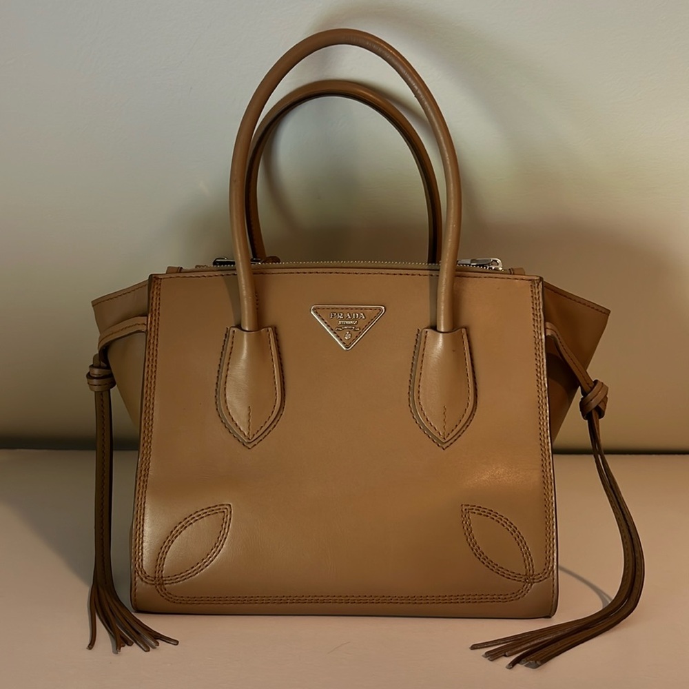 Prada handbag - TASSEL TWIN POCKET TOTE CITY CALF SMALL
